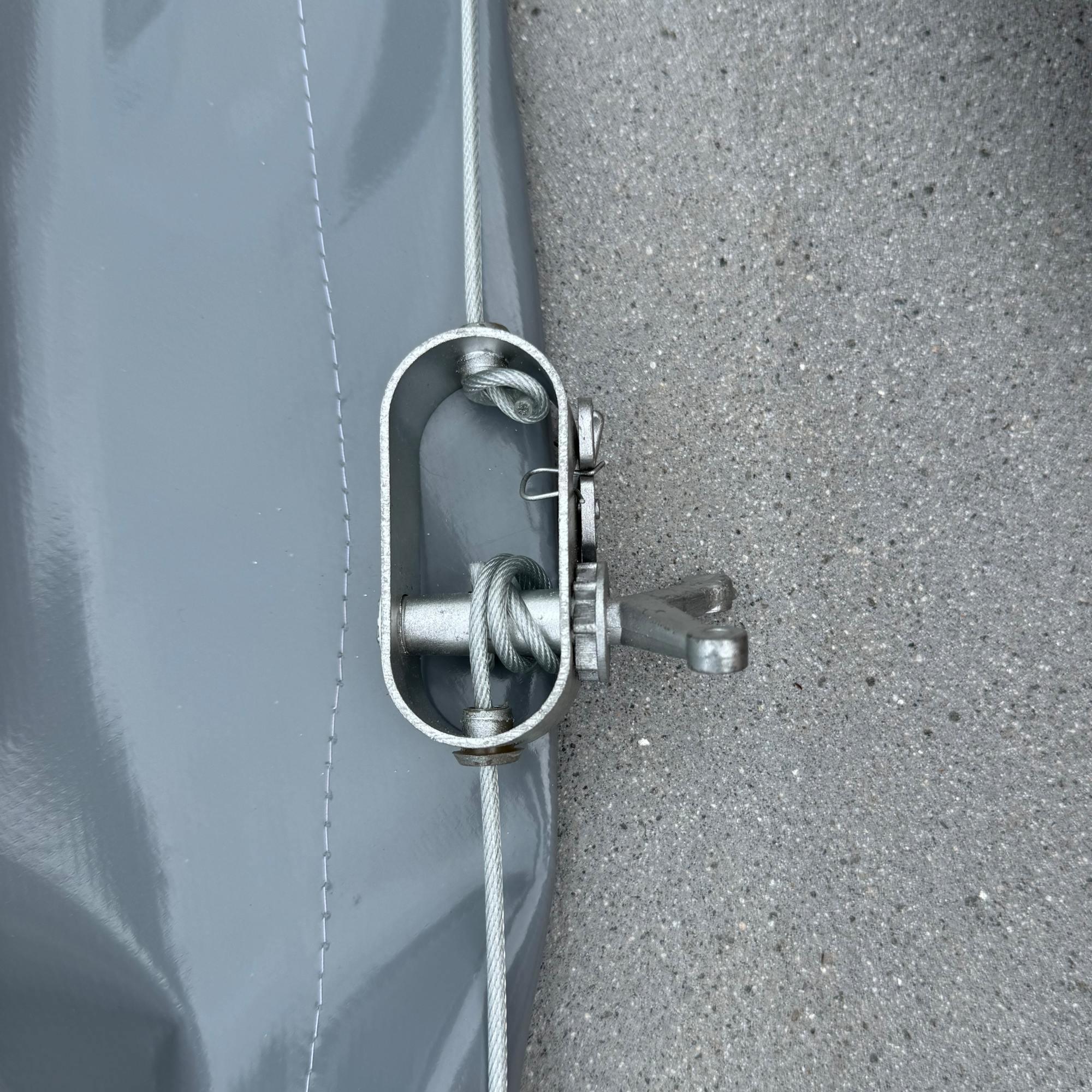 Luftkissen Poolabdeckung, aufblasbare Abdeckplane rund Ø 550 cm, 580
g/m² grau m 5/7