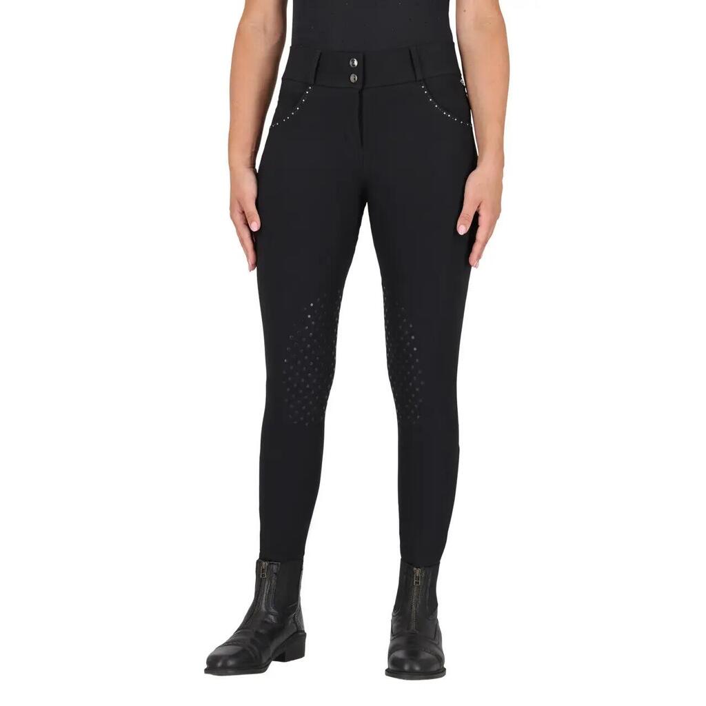 Mid grip riding Trousers for women QHP Oakleigh