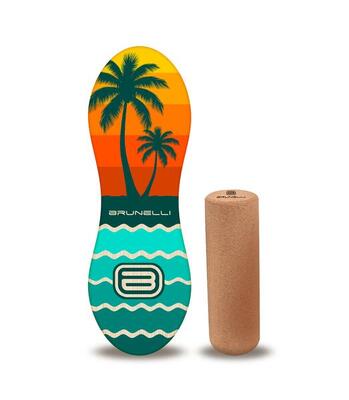Peanut Balance Board 86 cm Legno con Rullo in Sughero – Equilibrio
