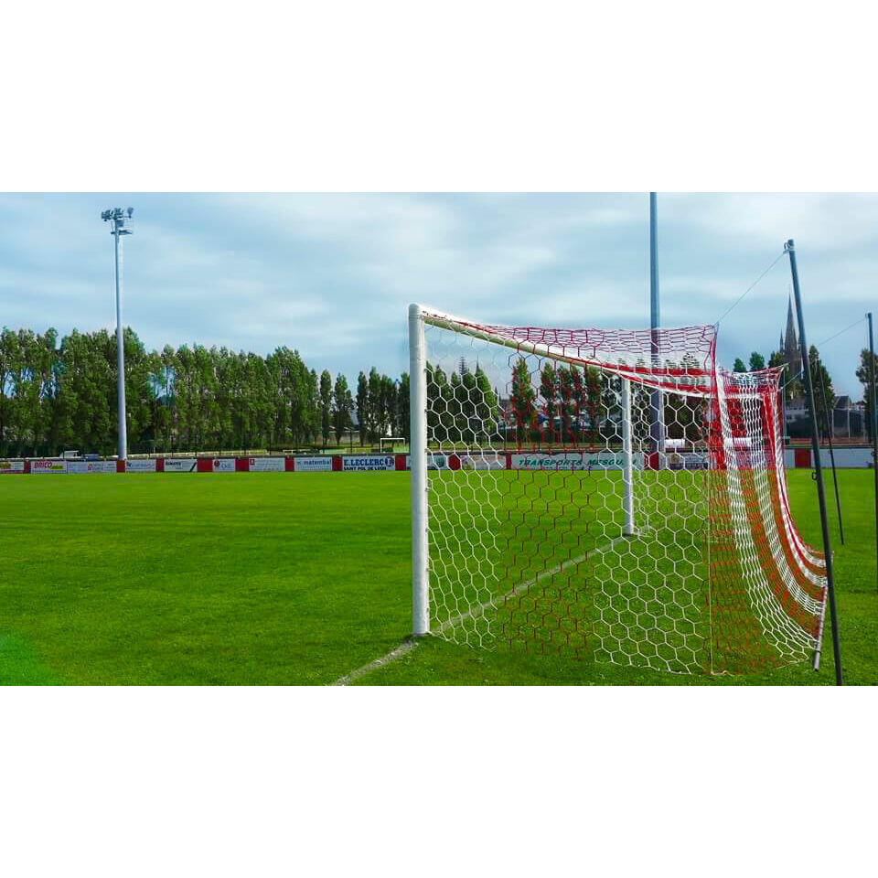 Fußballnetz Stadion zweifarbig hexagonale Masche Powershot 4mm 2/4