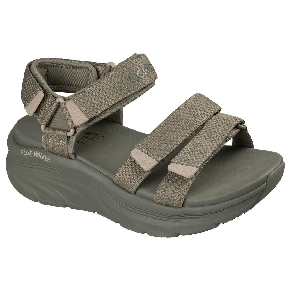 SANDALE pour   Pasear FEMME Skechers D'lux Walker Sandal KAKI 2/7