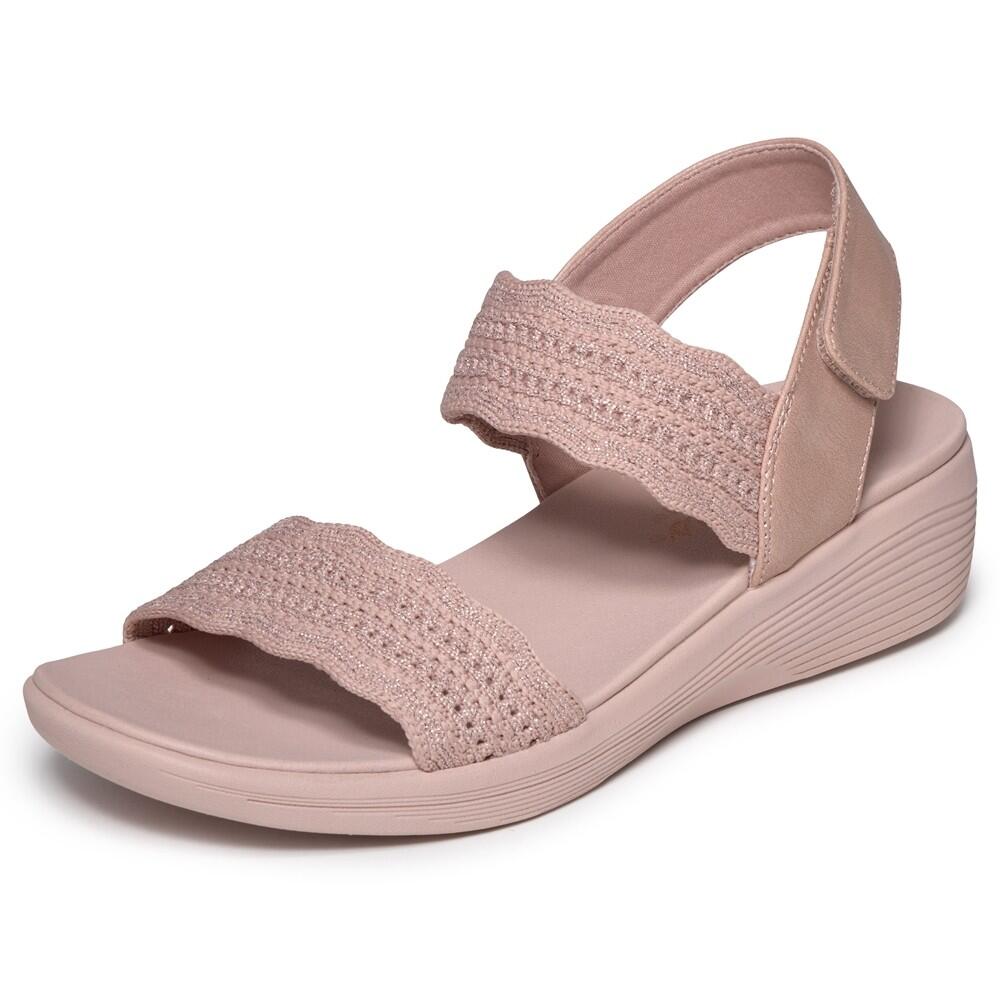 Sandalia Cuña Mujer Skechers Arya Favorite Finds Tejido Rosa 3/7