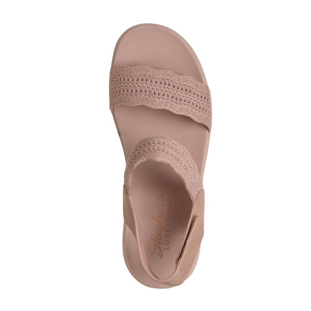 Sandalia Cuña Mujer Skechers Arya Favorite Finds Tejido Rosa 5/7