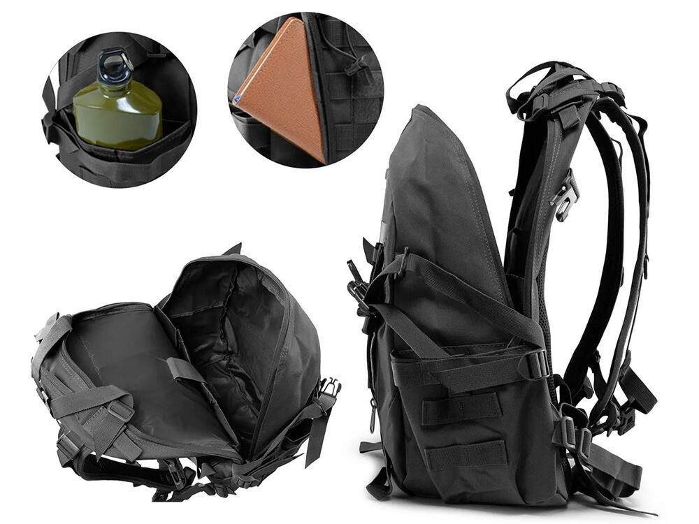 ALGI Sac à dos militaire tactique petit 30 litres noir avec drapeau italien