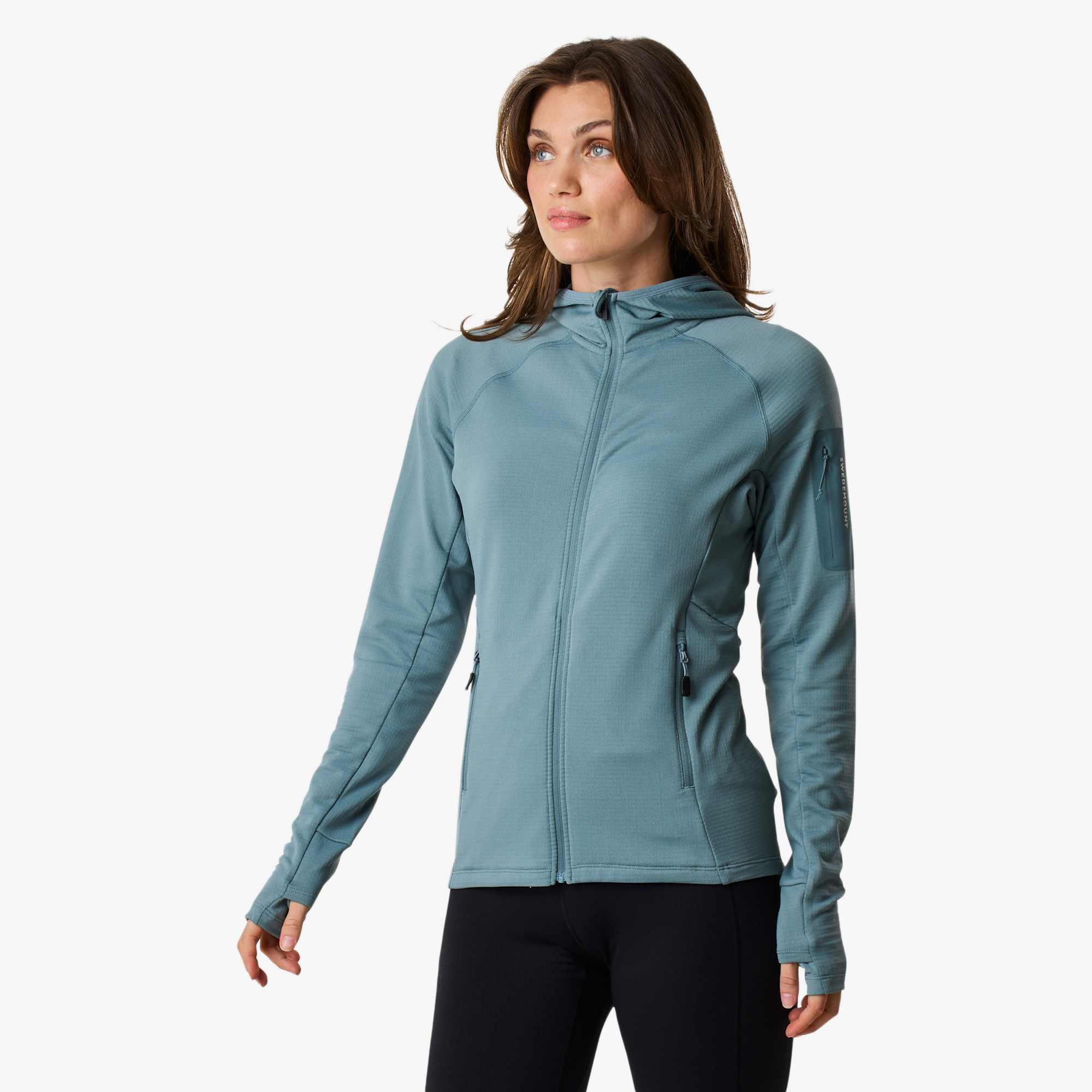 Felpa da allenamento da escursionismo da donna Ultra Light Tech Midlayer Hood 2/7