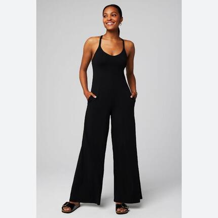 Dames Jumpsuit Cloud Jersey Wide Leg Onesie Met Wijde Pijpen