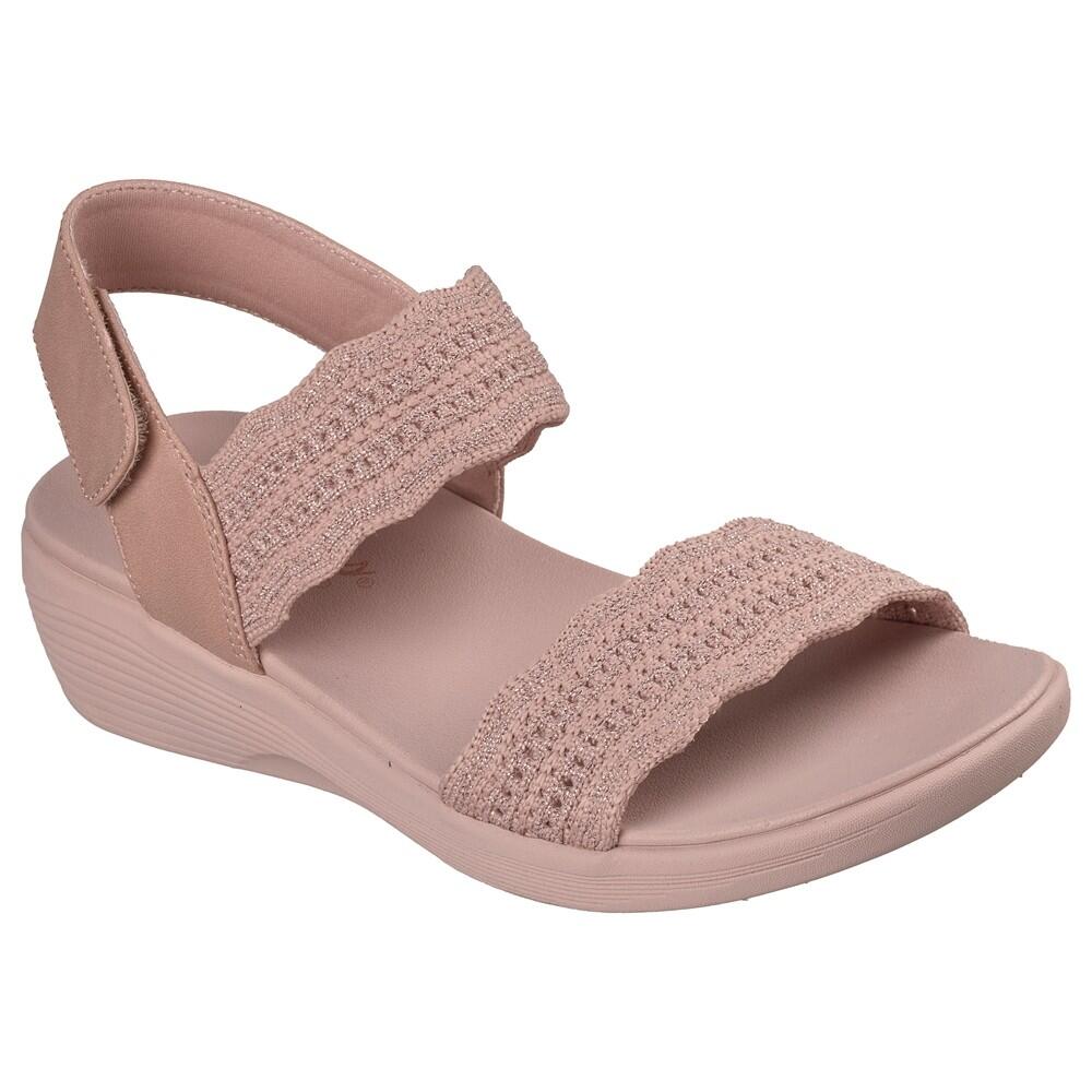 Sandalia Cuña Mujer Skechers Arya Favorite Finds Tejido Rosa 2/7