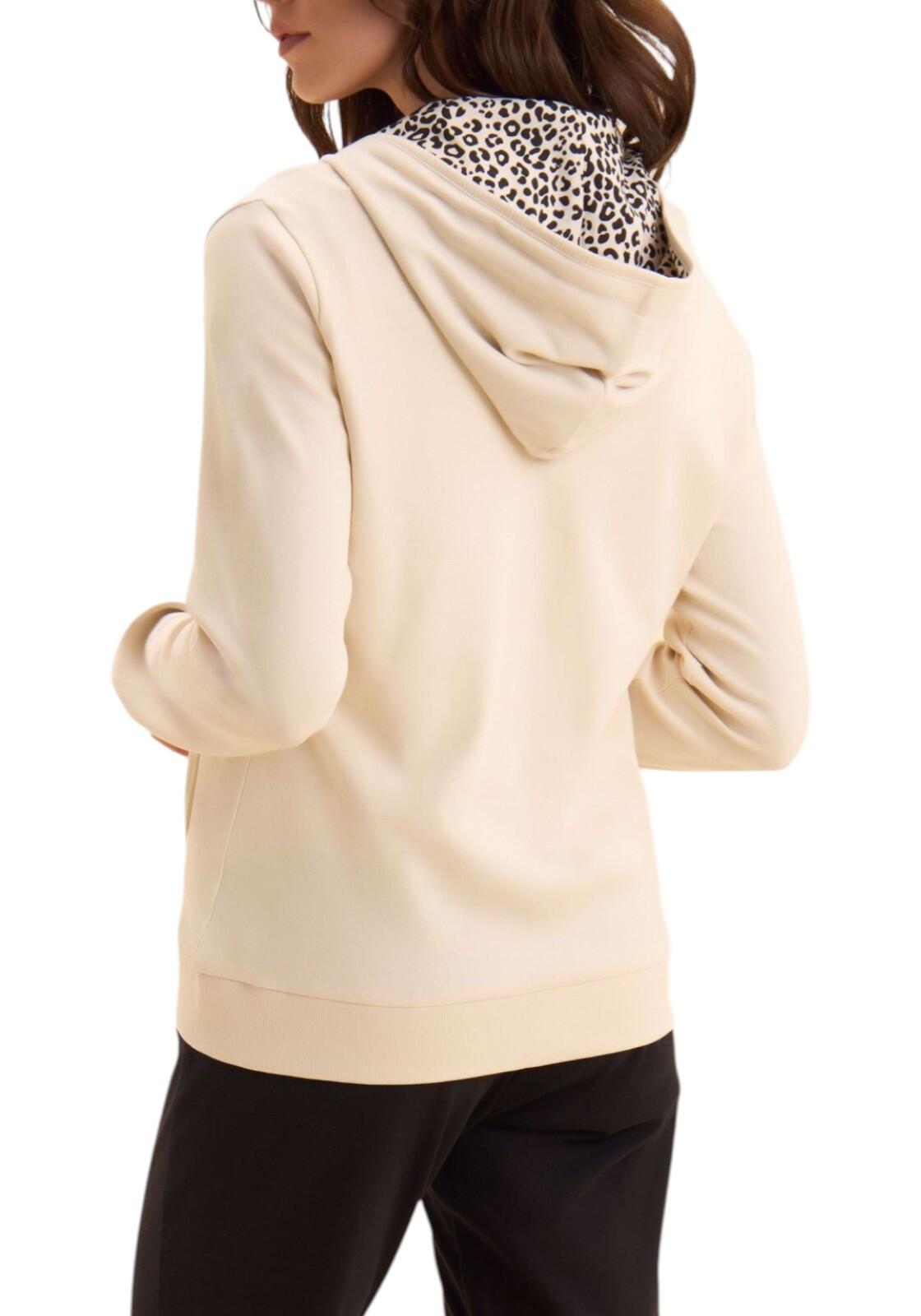 Jumpsuit met ritssluiting en capuchon met animalier voering 3/5