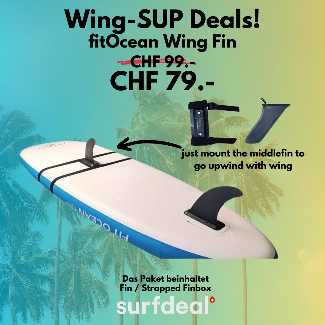 FIT OCEAN Wing Fin, universelle Mittelfinne für SUP zum Wingen 2/5