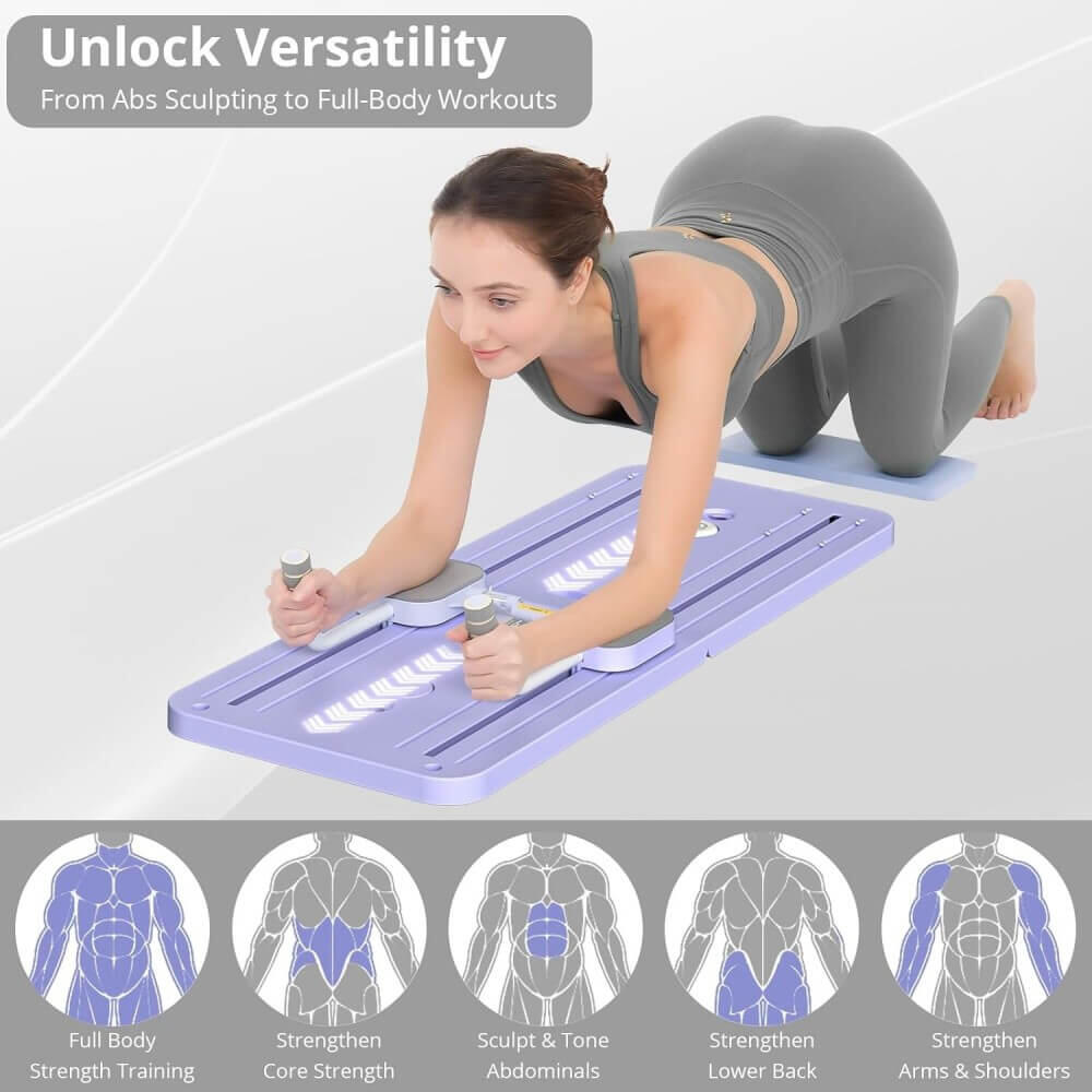 Tabla Reformadora 4 en 1 Pilates Multifunción Plegable Fitness 3/4