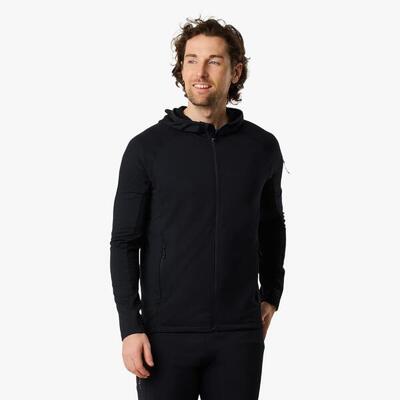 Heren hiking training sweater quick dry ultra light tech midlayer hood