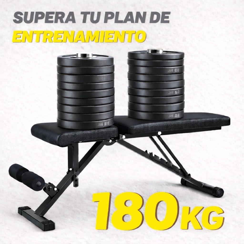 Banco Musculación Multifuncional Ajustable Plegable Carga Máxima 180 kg 5/6