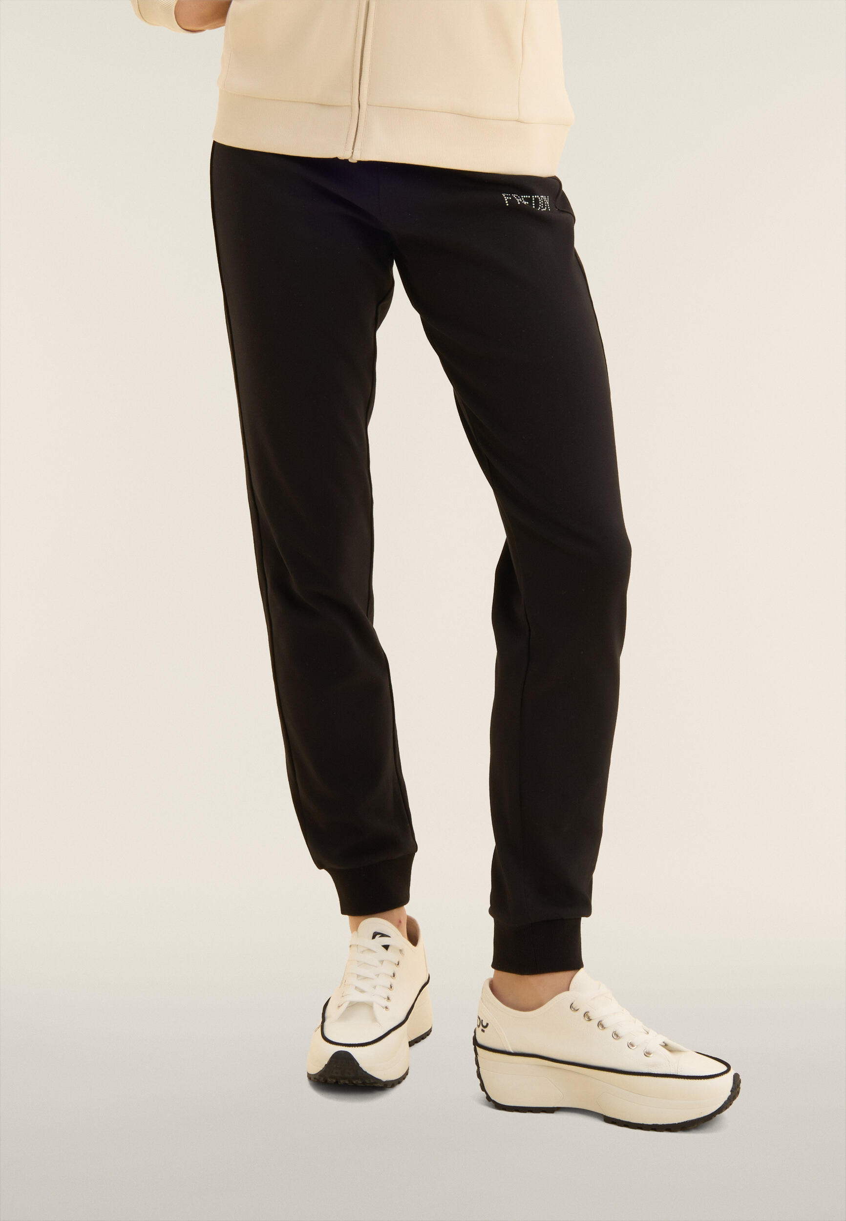 Jumpsuit met ritssluiting en capuchon met animalier voering 4/5