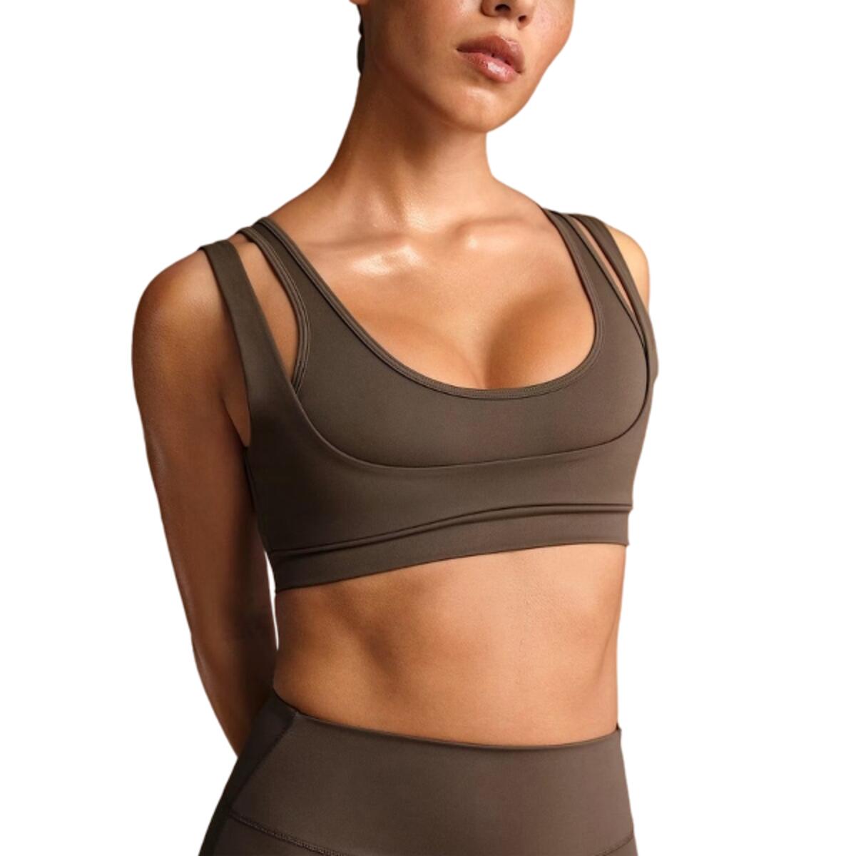 x SKIMS Women's Matte Double Strap Scoop Bra Dark Sepia 2/5