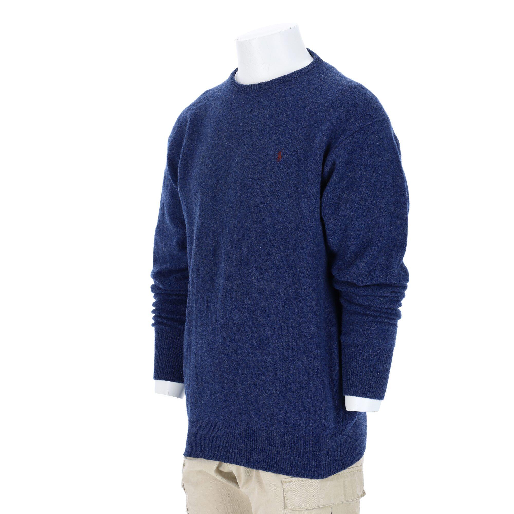 Suéter de Gola Redonda para Homens Azul Marinho 3/7