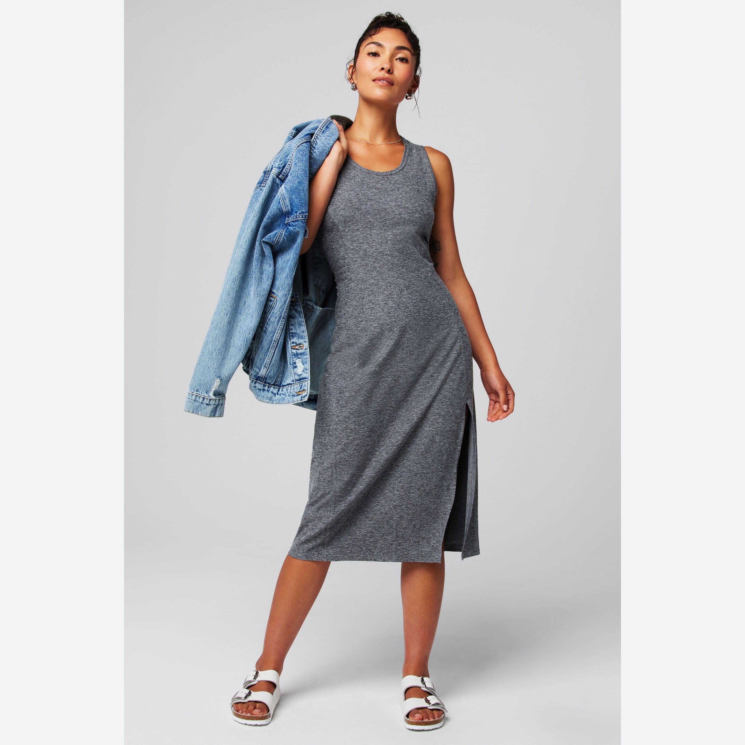 Robe Midi En Jersey Cloud Pour Femme Avec Détail Fendu 4/5