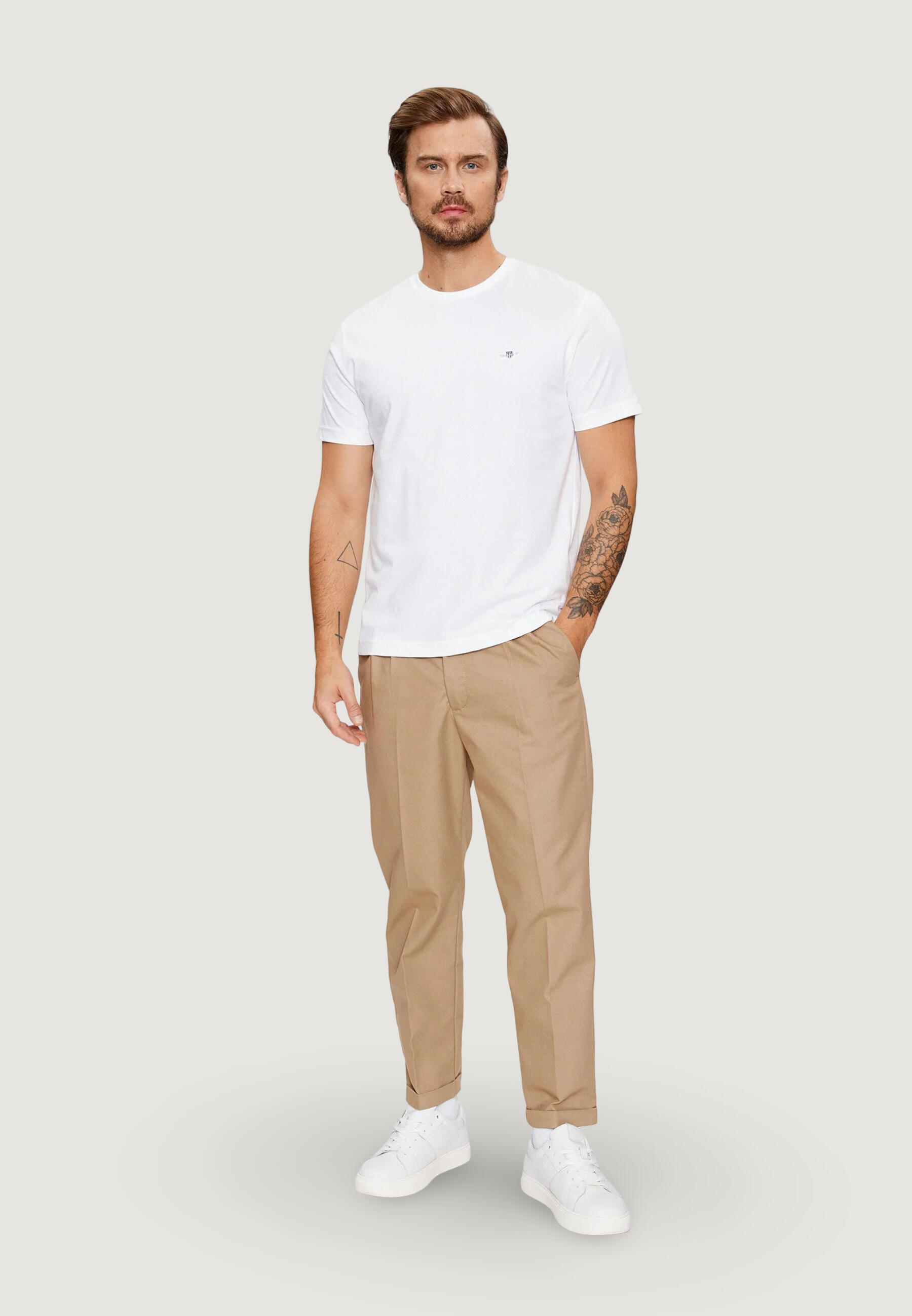 t-shirt crop top REG SHIELD SS T-SHIRT HOMME blanc 2/5