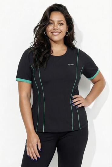 Damen Funktions-Shirt Rundhals Halbarm recycelt