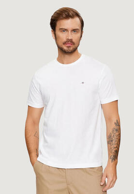 Crop top t-shirt reg shield ss t-shirt heren wit