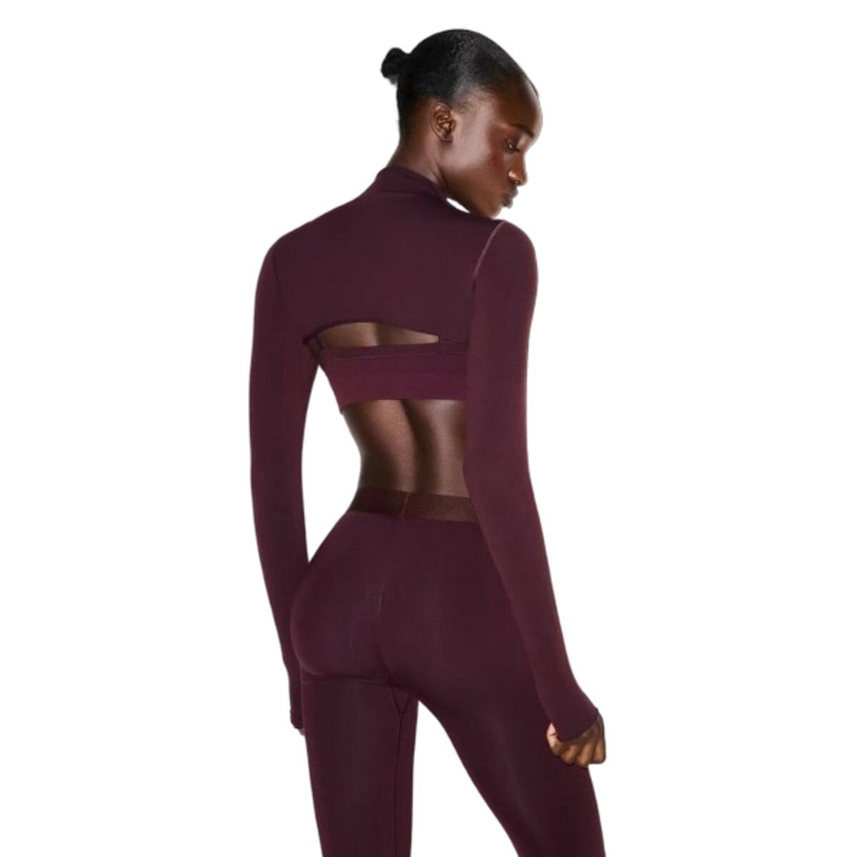 x SKIMS Women's Vintage Seamless Shrug Currant 5/5