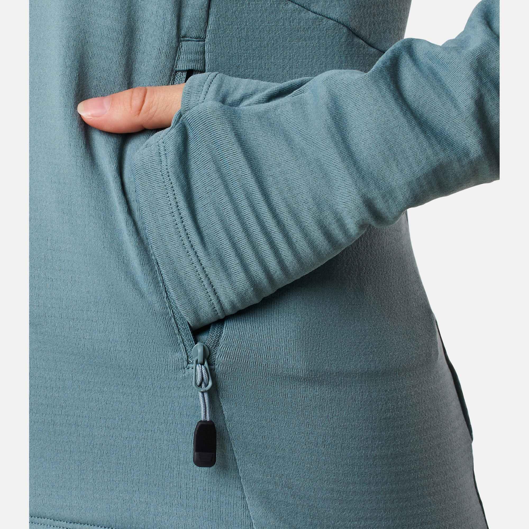 Felpa da allenamento da escursionismo da donna Ultra Light Tech Midlayer Hood 6/7