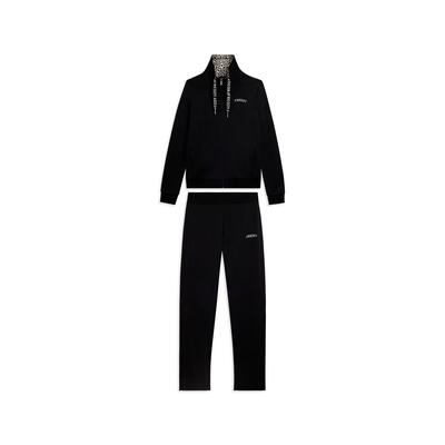 Jumpsuit met ritssluiting en hoge kraag met animalier voering