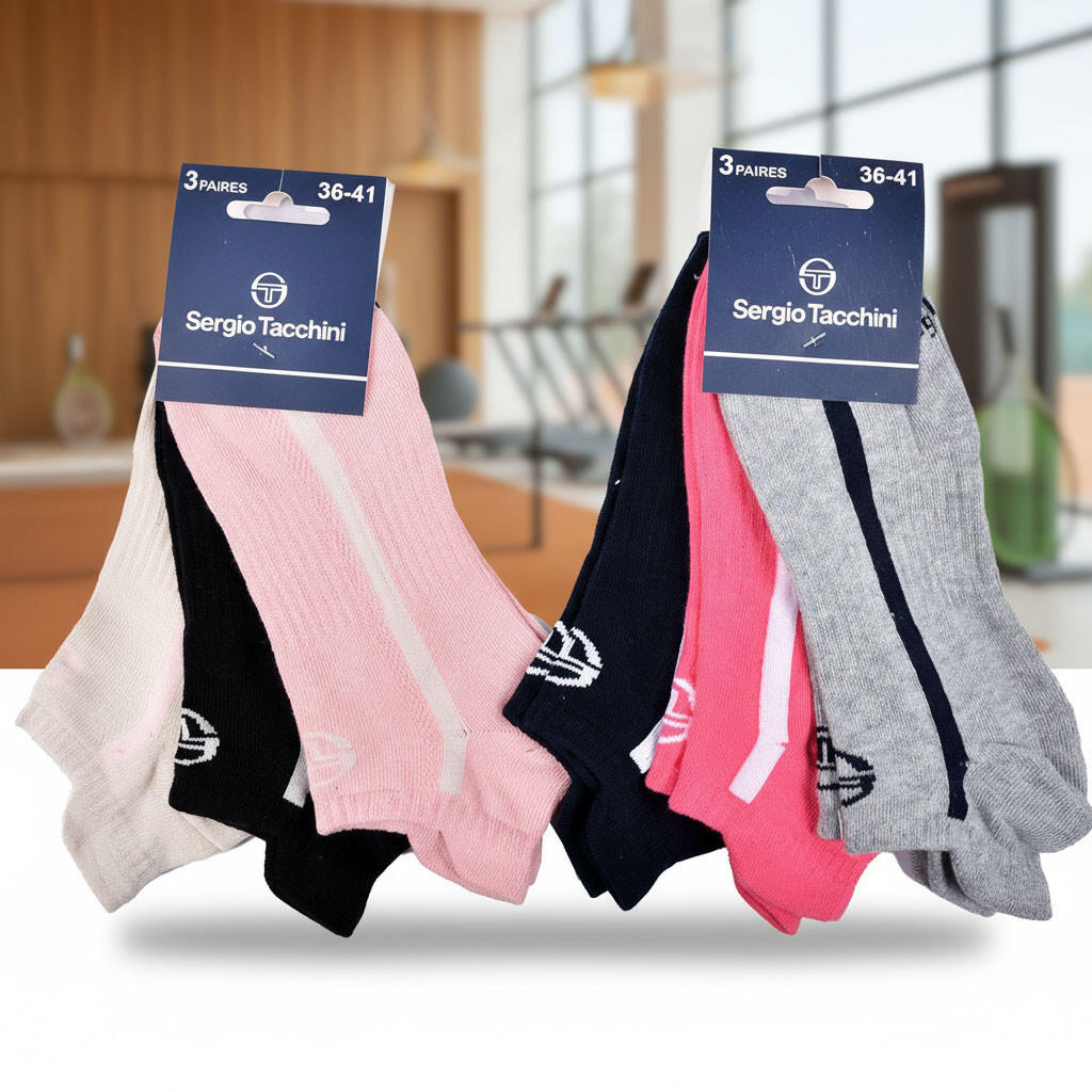 Sergio Tacchini Pack Chaussettes courtes Femme Sneaker  Lot de 6 5/7