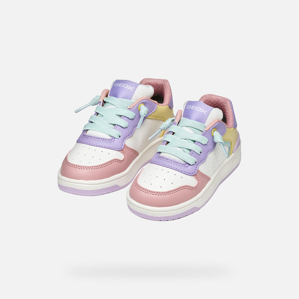 Baskets Fille J WASHIBA GIRL Lilas/Jaune Clair 3/7