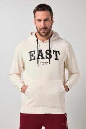 Hommes Sweat-shirt à capuche imprimé poitrine