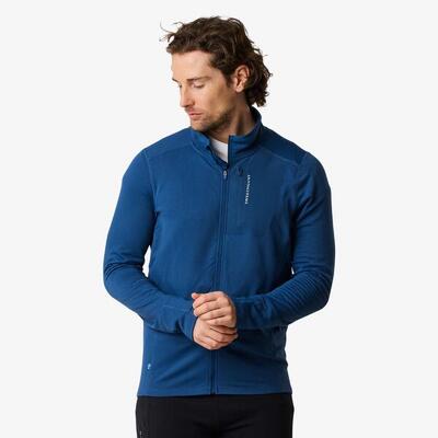 Heren hiking training sweater quick dry ultra light tech midlayer full zip