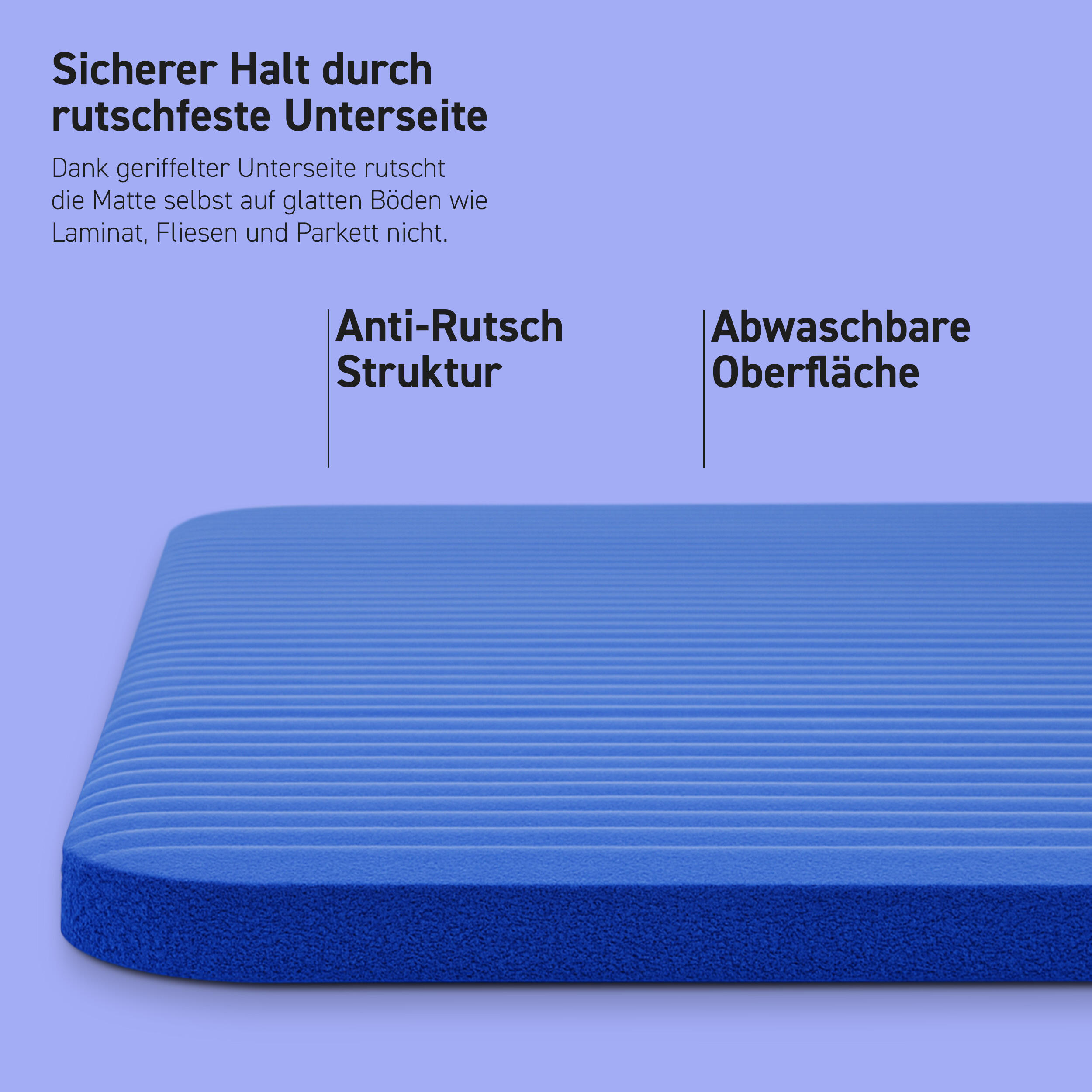 Gymnastikmatte Premium inkl. Gurt + Poster + Workout App / Hautfreundlich 4/8