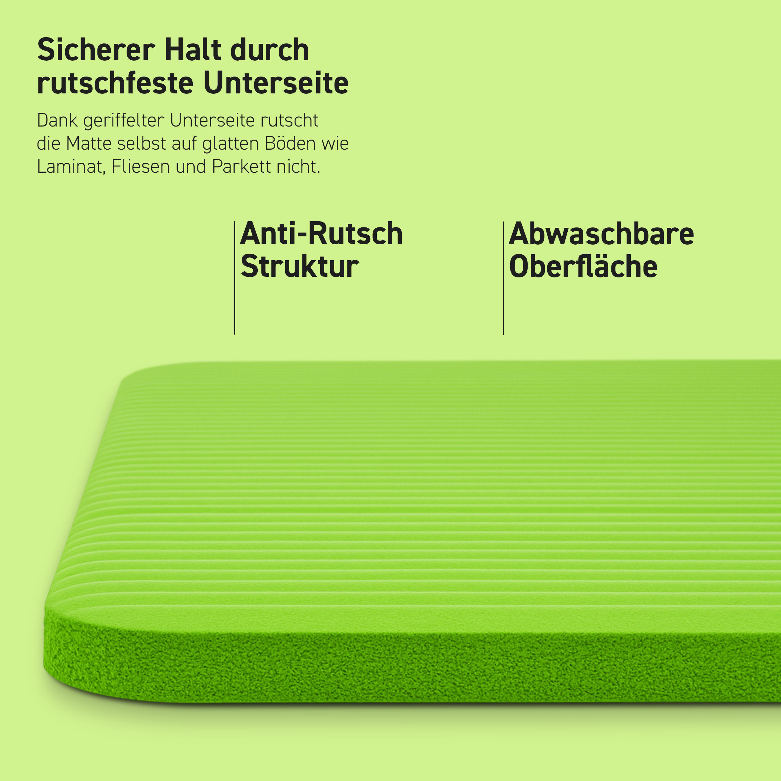 Gymnastikmatte Premium inkl. Gurt + Poster + Workout App / Hautfreundlich 4/8
