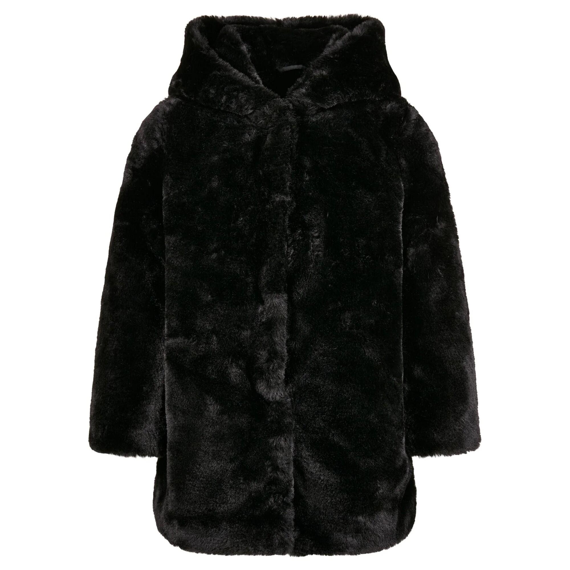 Urban Classics Girls Teddy Fleece Hooded Coat