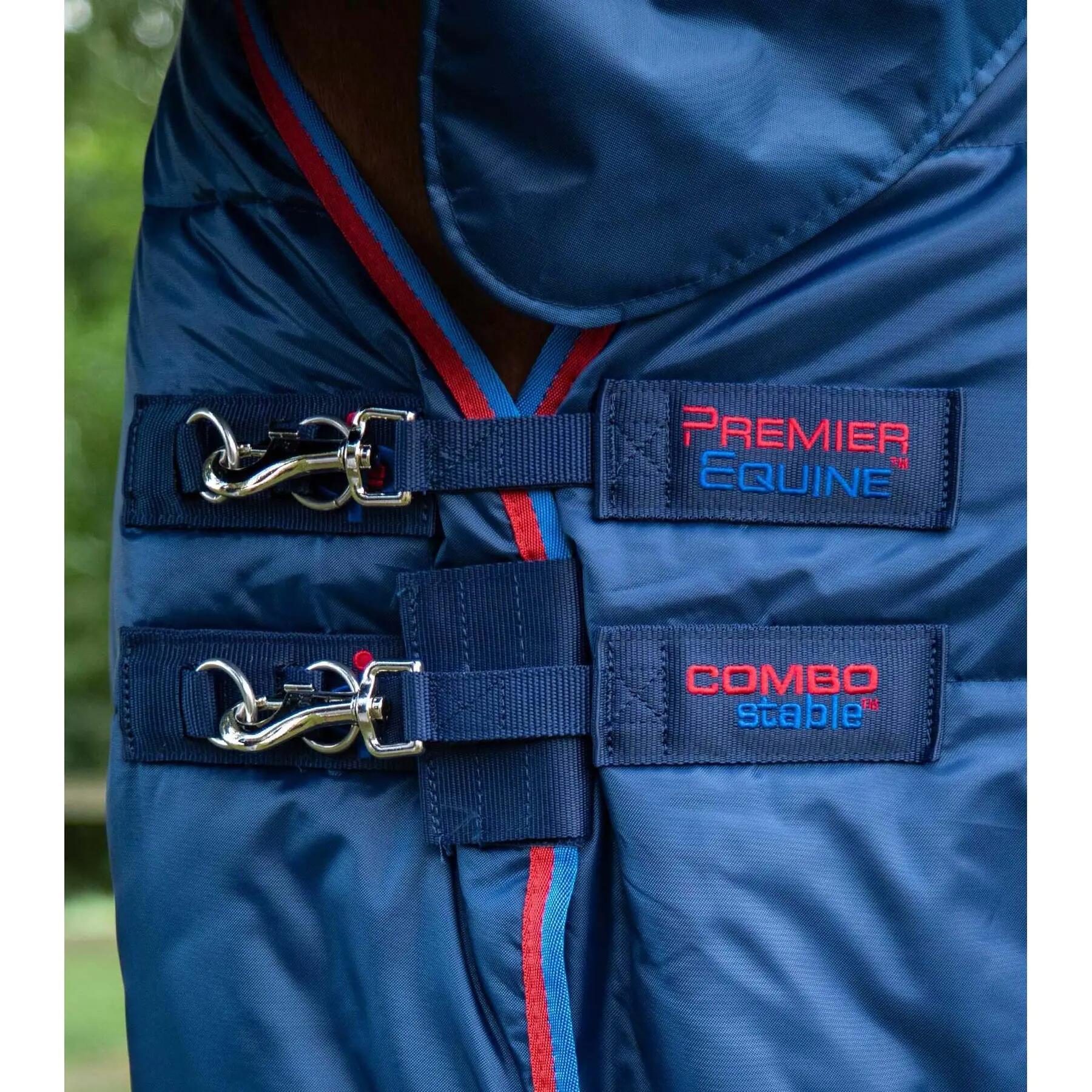 Coperta da scuderia per cavalli con copricollo Premier Equine 200 g 2/4