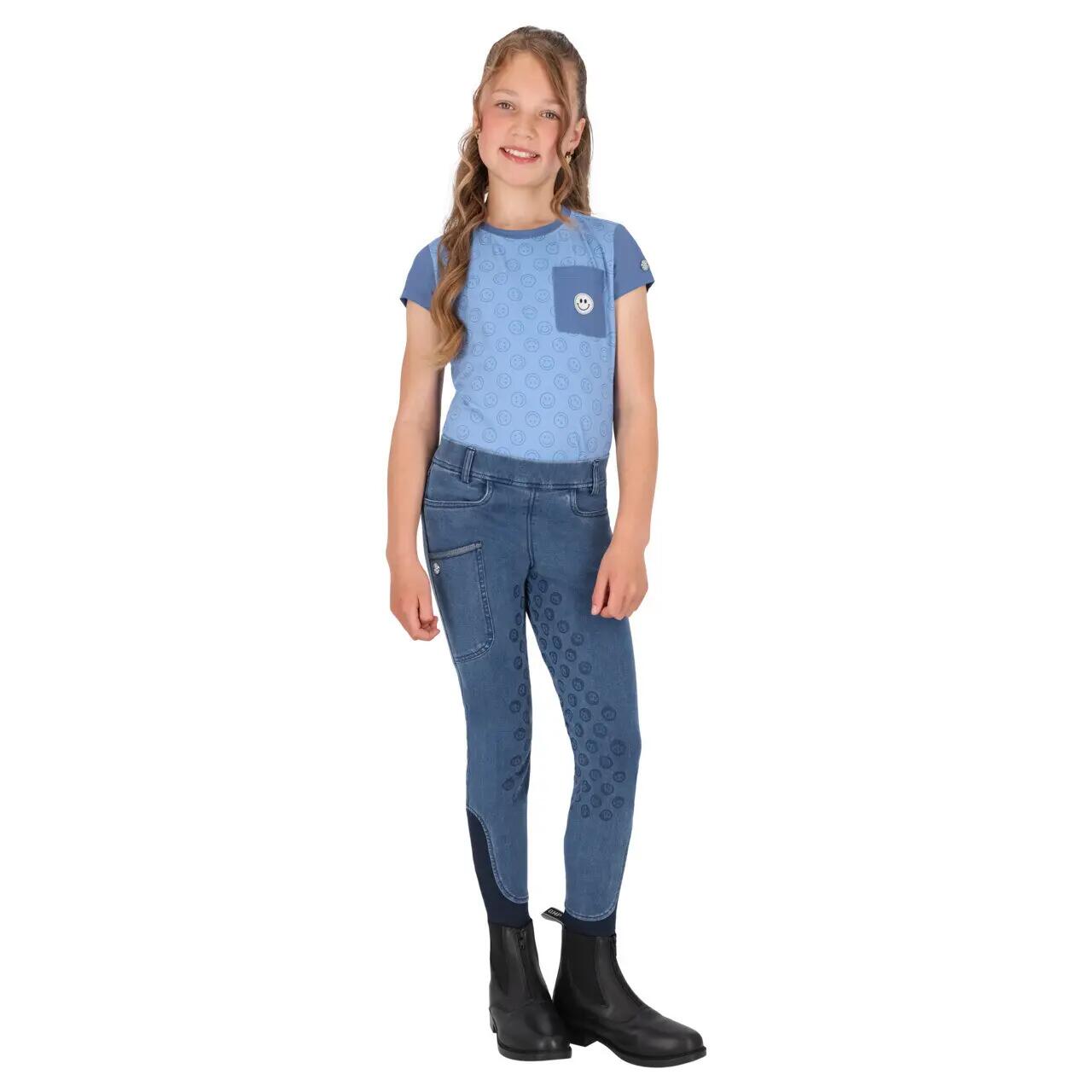 Legging de equitação full grip para rapariga QHP Aubree 3/7