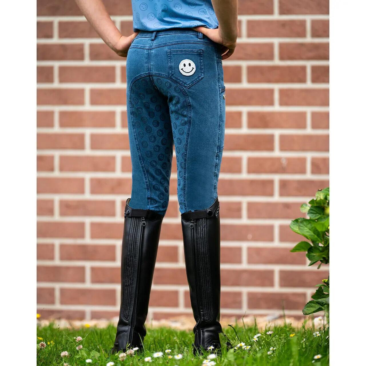 Legging de equitação full grip para rapariga QHP Aubree 5/7