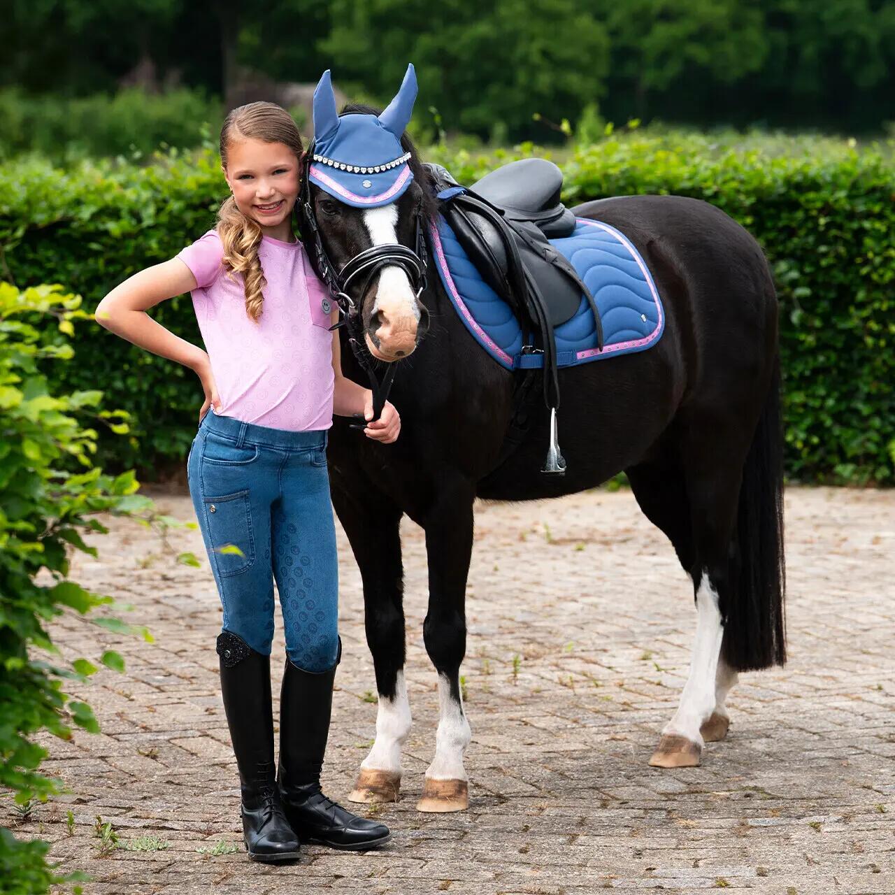 Legging de equitação full grip para rapariga QHP Aubree 7/7