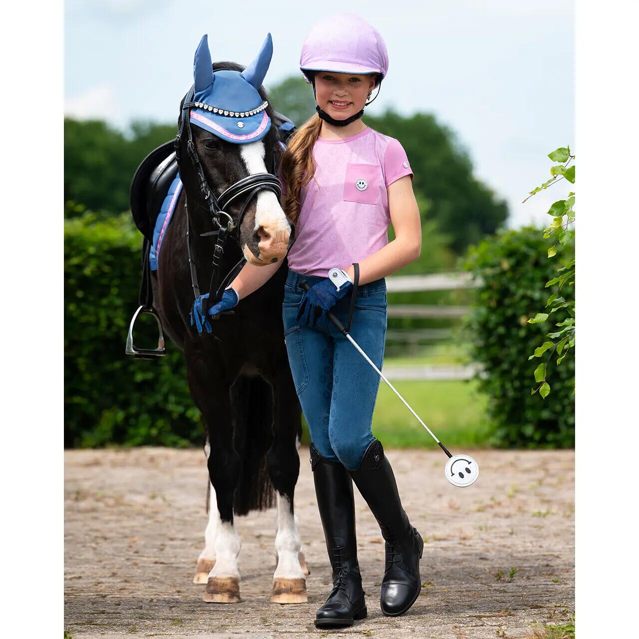 Legging de equitação full grip para rapariga QHP Aubree 4/7