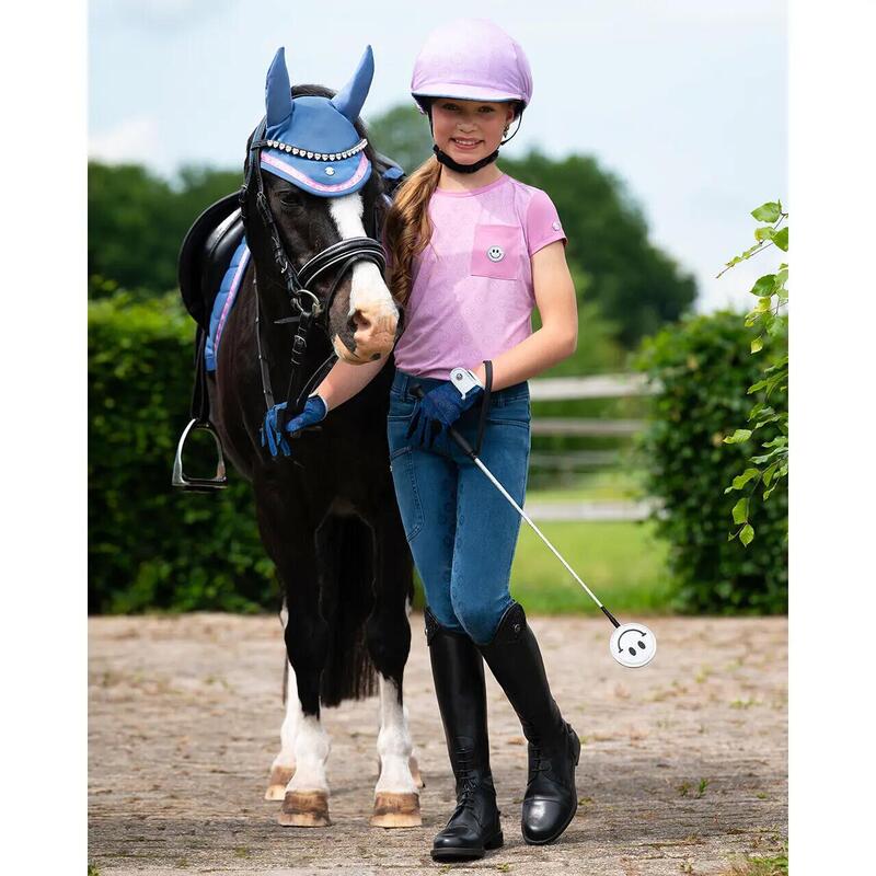 Legging echitație QHP Aubree cu prindere totală pentru fete