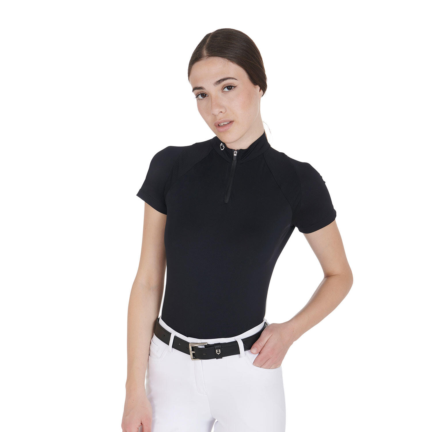 Cintura in cuoio con dettagli filetti e strass 6/7