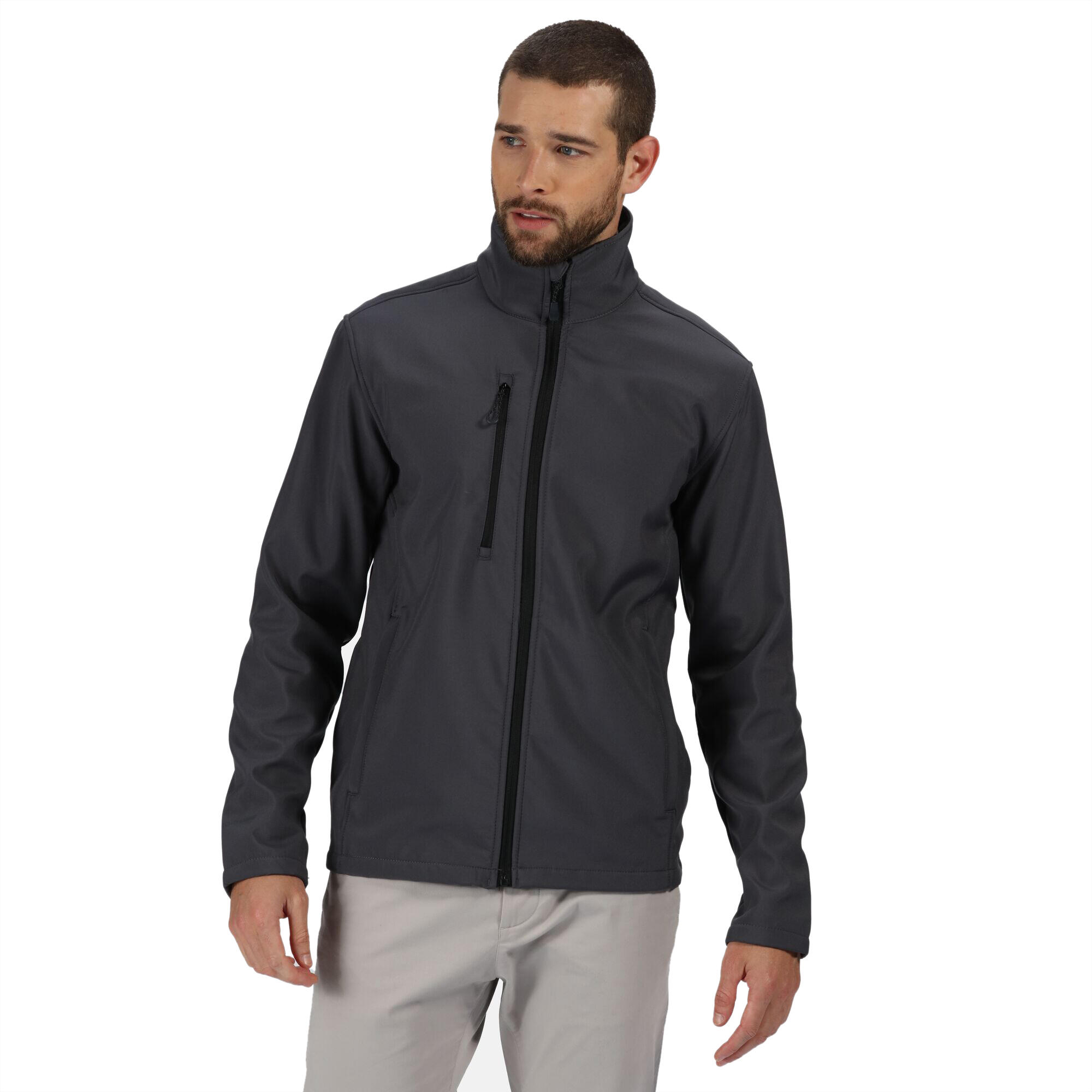 Regatta Professional Mens Honestly Made Soft Shell Jacket (Seal Grey) 3/5