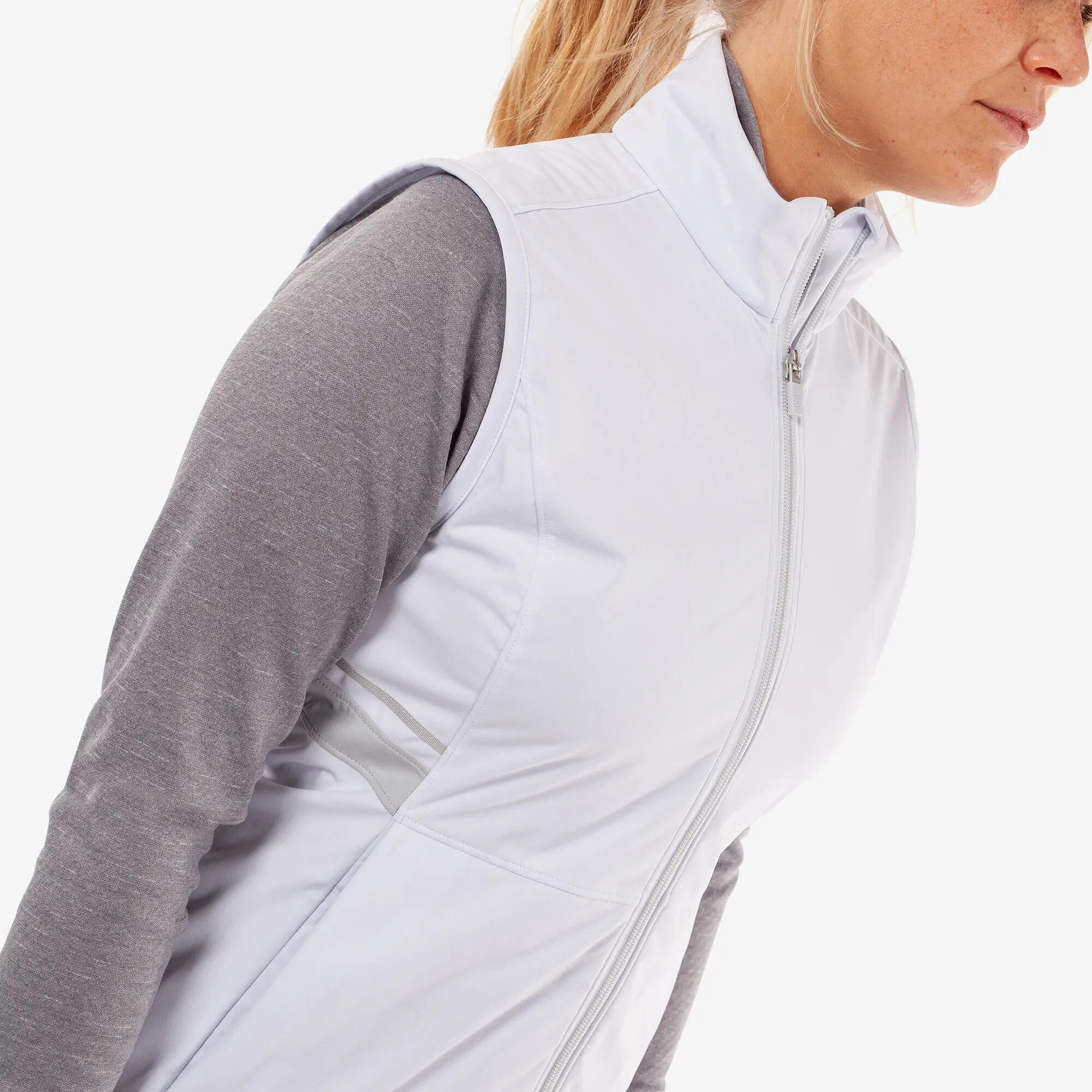 DESIGN - Gilet décontracté et zippé en maille bouclée - Vert foncé