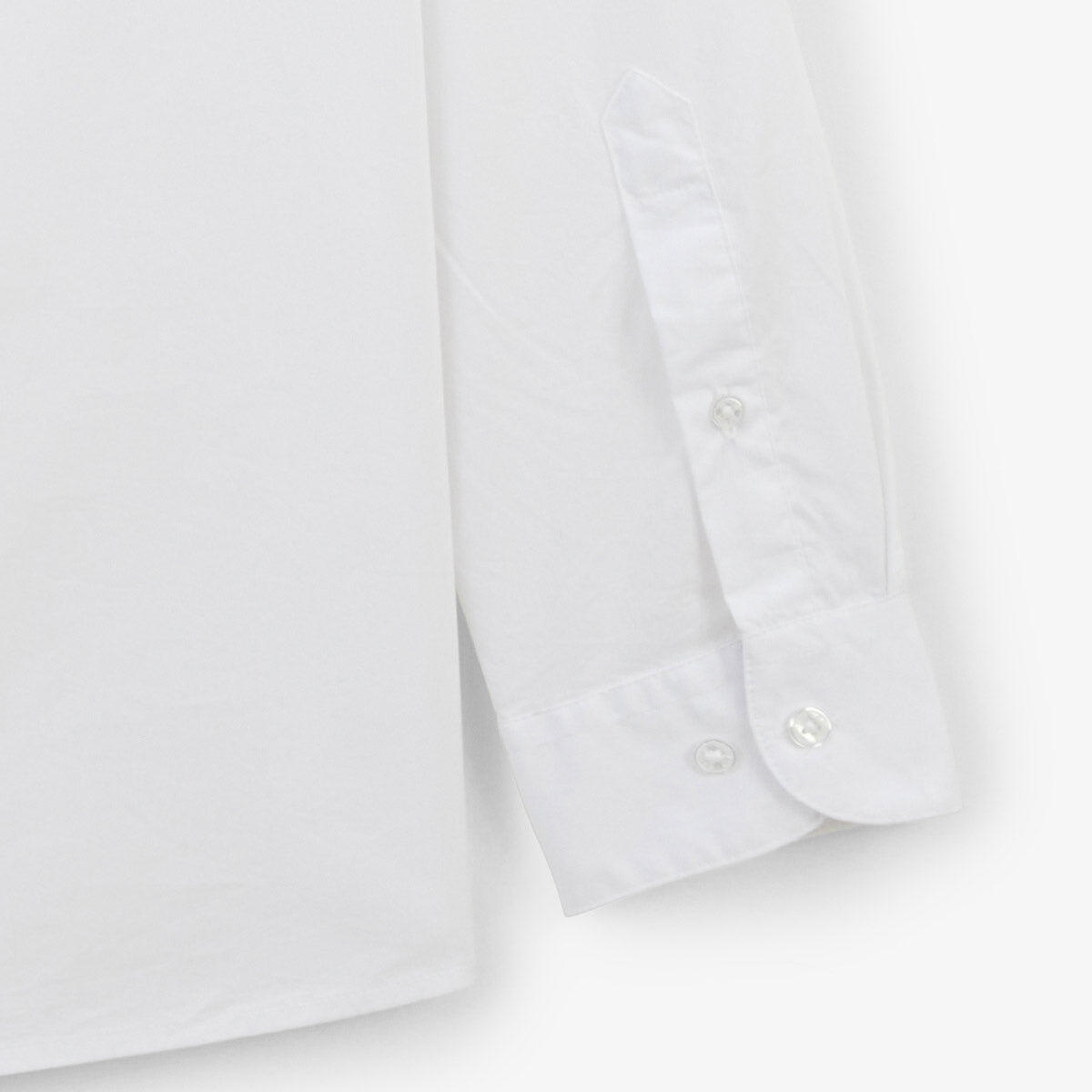 Camicia a maniche lunghe in cotone elasticizzato tinta unita bianca 5/5