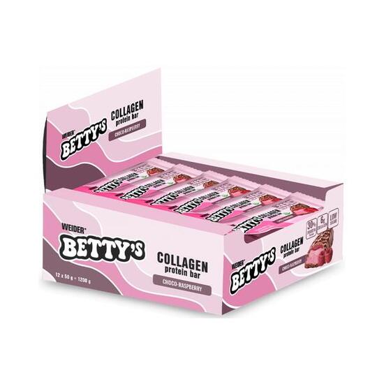 Weider Betty's Collagen Protein Bar (12x50g) Choco-Raspberry - Barres