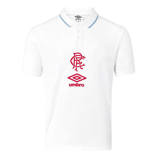 Polo Manches Courtes Voyage Motif/style Rangers FC Homme (Blanc / Rouge Sucette)