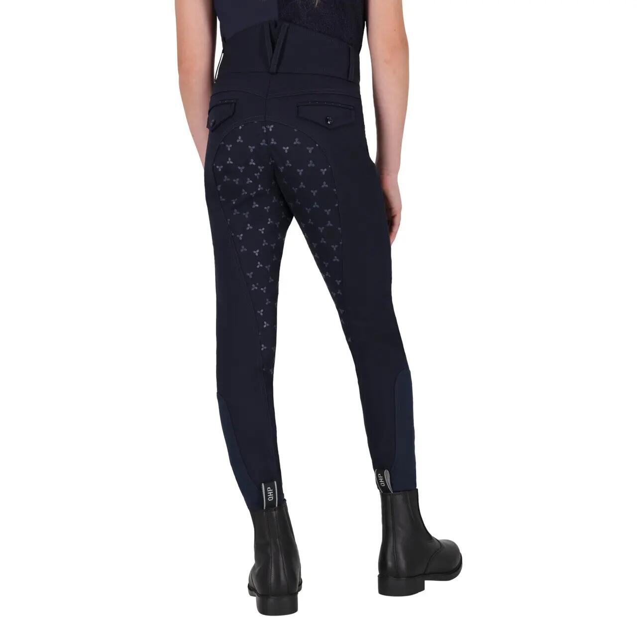 Pantalon équitation full grip fille QHP Aubree 2/5