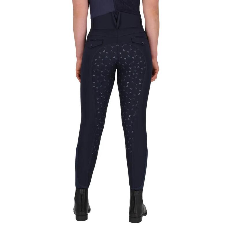 Pantalon echitație QHP Aubree cu grip complet pentru femei