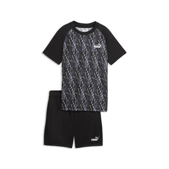 TRAIN ALL DAY Essentials Bedrucktes T-Shirt und Shorts im Set Jungen PUMA