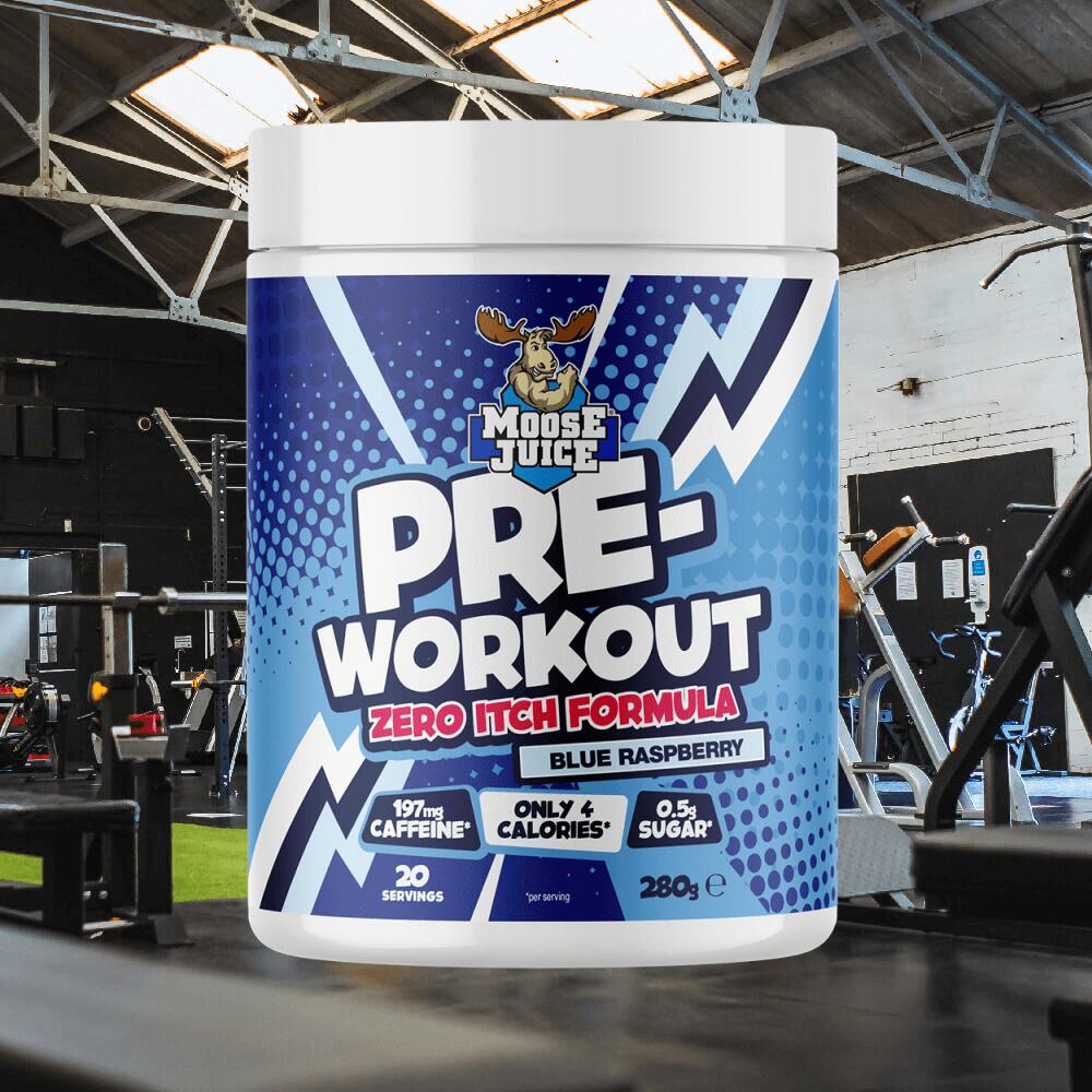 Muscle Moose Pre-Workout Zero Itch Formula (20 Serv) Blue Raspberry 2/3