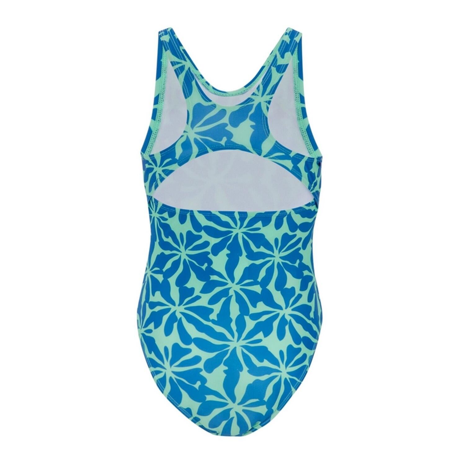 Maillot De Bain 1 Pièce Motif/style Floral Fille (Bleu Vif) 2/4